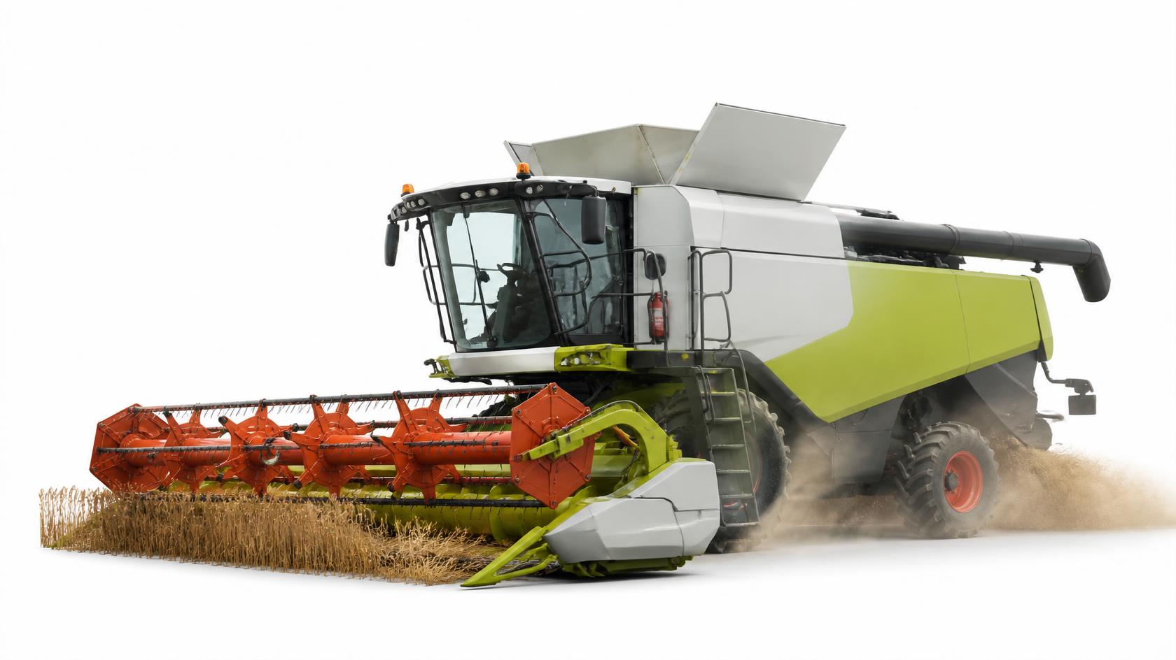 combine harvester performance testing in field