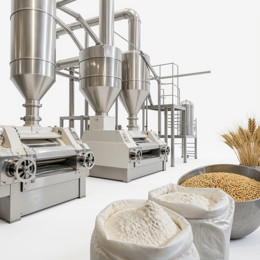 flour mill machinery and wheat grains