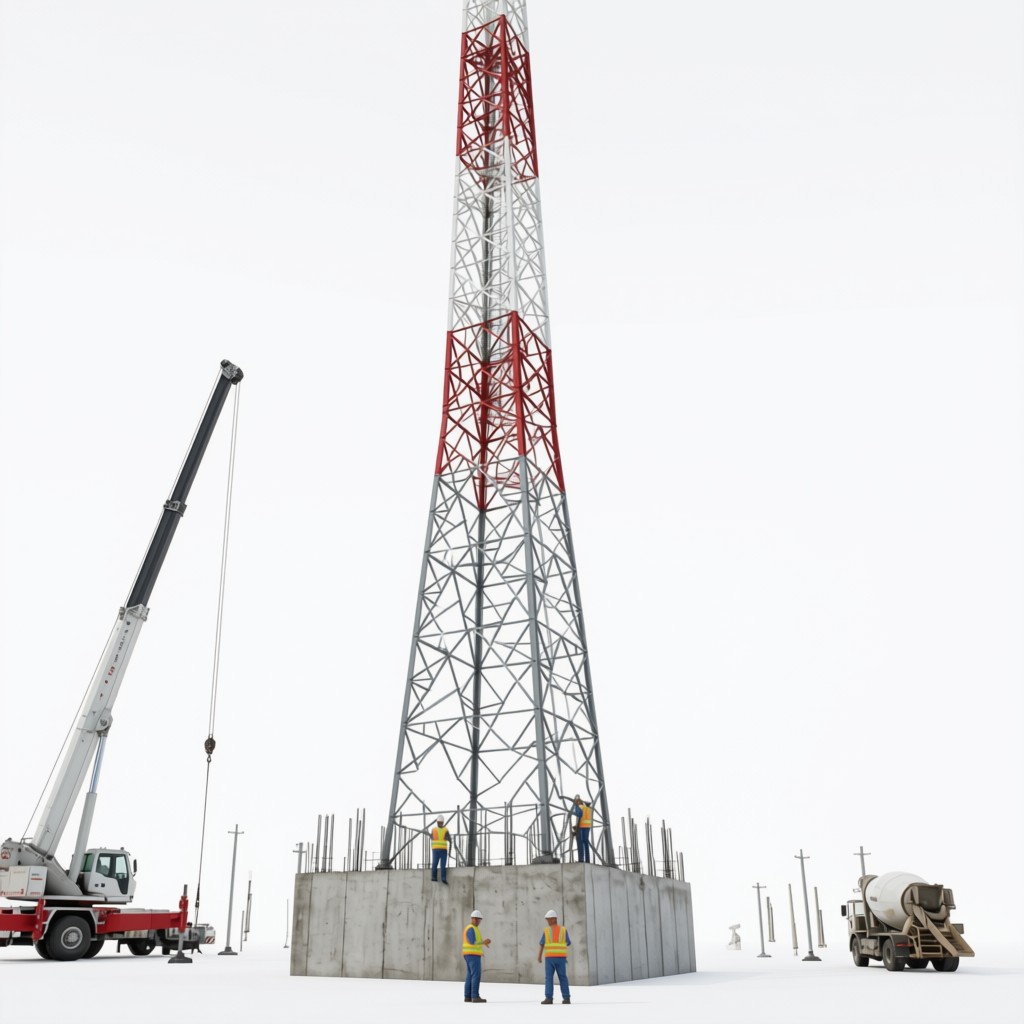 telecommunication tower foundation construction